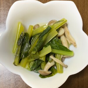 和食の一品、小松菜としめじの煮物